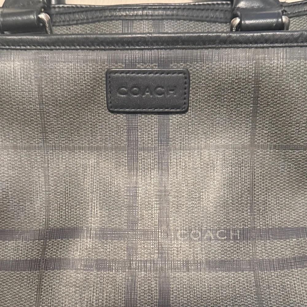 Coach Gray Plaid Men's Briefcase
